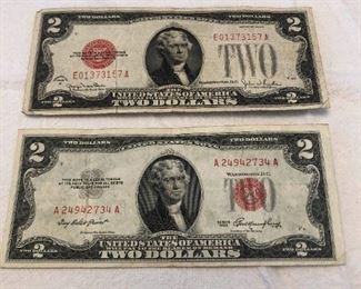 1953 And 1928G $2 Red Seal U.S. Notes