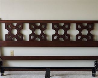 Solid Wood Headboard with metal bed frame