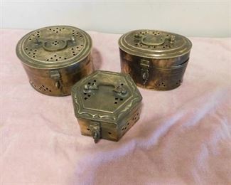Brass Trinket Boxes (3 ea)