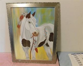 Pinto Horse Oil Canvas Painting