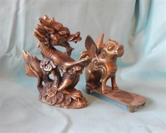 Solid Brass Asian Dragon Statues