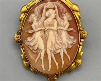 Gold Cameo Brooch