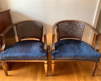 Pair of Vintage Wicker Back Chairs