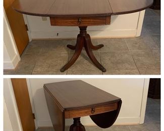 Mahogany Single Drawer Double Dropleaf Table