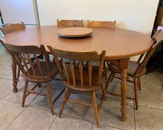 Maple Kitchen Table and 8 S. Bent Bros. Chairs