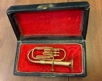 Miniature Brass Tuba in Case