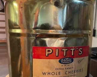 Pitts Paper Label Cherries Can