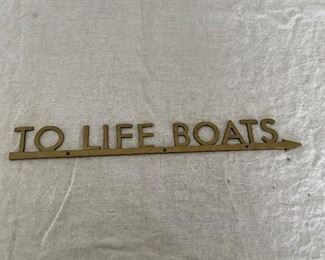 Brass “To Life Boats”