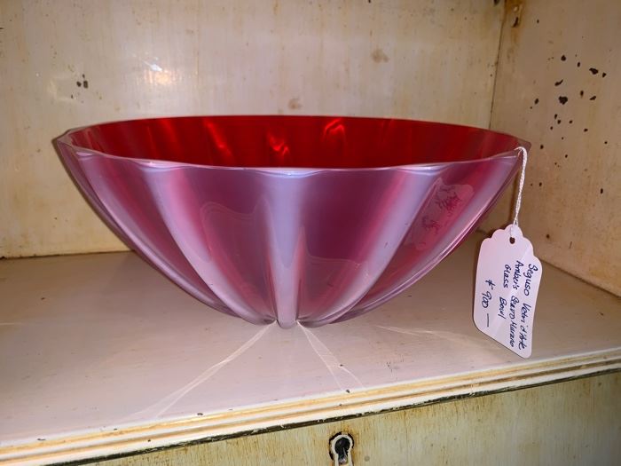 Beautiful - Perfect! Antique and Rare Large Seguso Vetri Murano Glass bowl $900 