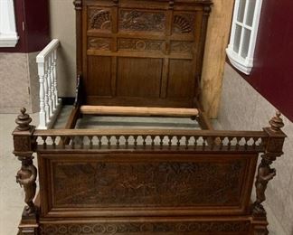 French Brittany Oak Double Bed. 