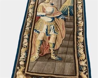 C17 Alexander the Great Brussels Aubusson Tapestry. 94"L x 54"W.