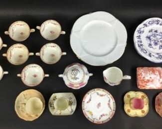 29	Grouping of English Porcelain	Royal Albert Lady Carlyle sugar & creamer, Royal Crown Derby Red Aves box, 4 cups & saucers - Coalport, Copeland Spode, 2 Royal Worcester; 5 Shelley salad plates including Dainty Blue, 2 Blue Rock, Meissenette; 2 Shelley dinner plates
