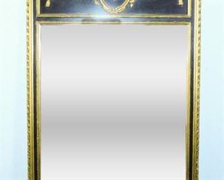 72	Louis XVI Style Gilt Trumeau Mirror	Gilded decorative top over beveled mirror 31.75"L x 52" H
