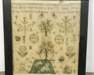 95	Needlework Sampler Dated 1797	Initialed BW. Some staining along top edge. 18" x 16"
