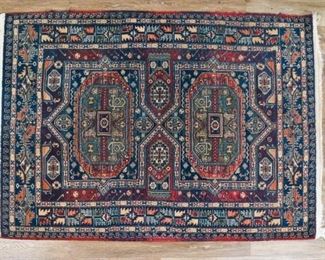 166	Oriental Rug	Oriental rug, geometric design, International Classics. No stains. 5' 6" x 3' 9".
