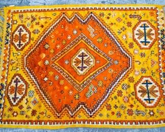 179	Maroc Marruecos Moroccan Rug	Moroccan rug. Maroc Marruecos Morroco label. 6'4" x 4'7"
