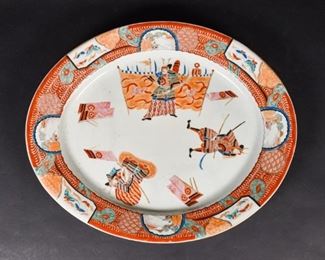 198	Japanese Porcelain Oval Platter	Japanese porcelain oval platter, in the style of Kutani Meiji Period (1868-1912). 20" L x 16 1/2" W
