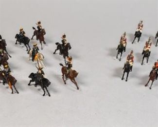 234	27 Britains LTD Lead Soldiers	27 Britains LTD toy soldiers - Stamped on bottom. 1 missing head and 1 missing arm.
