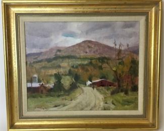 268	Harry Barton Oil on Wood Panel Vermont Landscape	Harry Barton (American, 1908-2001). Signed lower left. 15 1/2" x 19 1/2"

