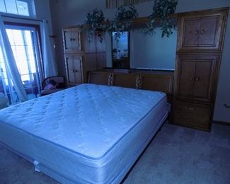 BUY IT NOW.......Verlo king size mattress and ling size bed with side cabinets. 
