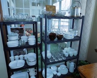 Glassware, Corning ware and Corelle dishes