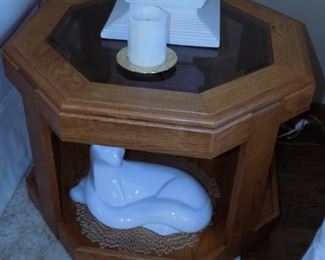 Pair of Octagon Shaped Side Tables with Matching Coffee Table