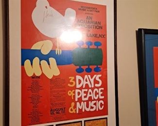 Original Woodstock Poster signed by Jerry Garcia (1 of 2)