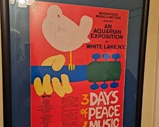 Original Woodstock Poster signed by Jerry Garcia (2 of 2)