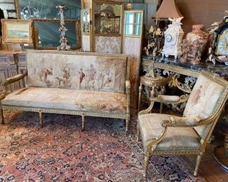 19th Century Louis XVI style parlor set 