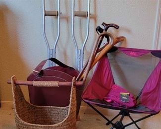 Chair, Baskets, Canes, Crutches