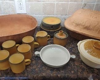 Clay Bake Ware And Tea Set