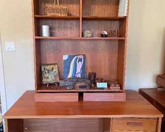 Desk With Book Shelf And Decor