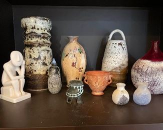 Pottery And Glass Pieces