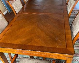 Solid Wood Dining Table with Eight chairs