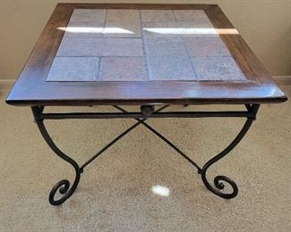 Wood Stone And Metal Table