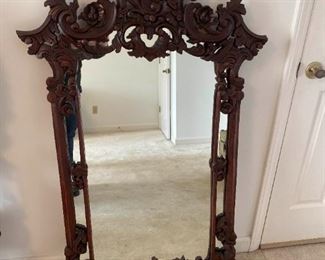 Ornate Scrolled Wood Mirror