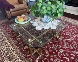 Brass and Glass Coffee Table