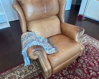 Leather Chippendale Recliner