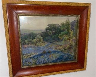 Vintage Bluebonnets Framed Picture 