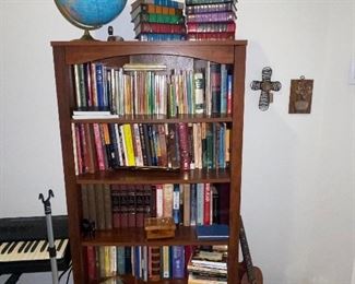 Book Shelf, Lots of Books, Globe