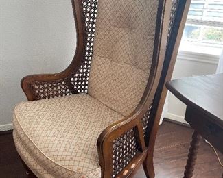 Vintage Cane Wingback Chairs