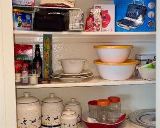 Duck Canister Set, Tupperware, Waffle Iron, Electric Knives