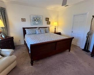 Ethan Allen king size bed with BeautyRest pillow top mattress