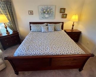 Ethan Allen king size bed with BeautyRest pillow top mattress