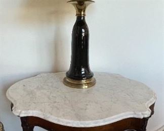 Carved marble top table