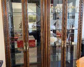 2 lighted Drexel Heritage display cabinets
