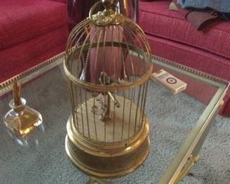 French automated singing bird. Works.