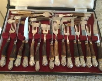 Sanderson sterling tip knife and fork set - 24 pieces.  $450.  Accepting offers prior to sale.