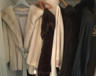Lots of fur coats and stoles and wraps.