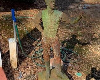 Antique cast iron jockey statue - 48" high; great condition